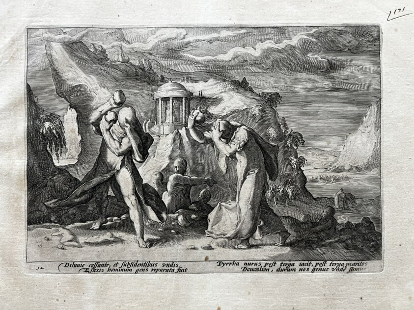 Deucalion and Pyrrha Repopulating the World, from Ovid's Metamorphoses (Book 1)