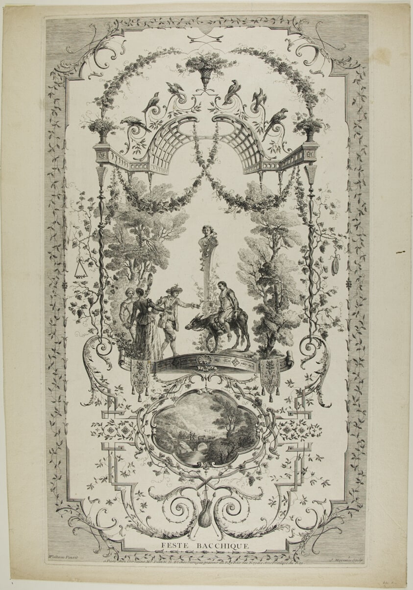 Feste Bacchique, plate 97 from " L'Oeuvre d'Antoine Watteau"