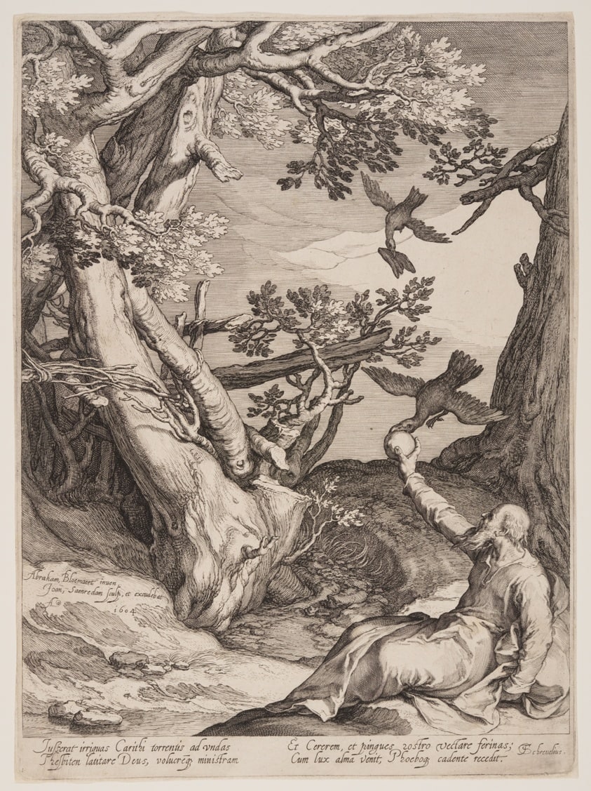 Elijah in the Wilderness Fed by Ravens, from Four Scenes from the Life of the Prophets, Isaiah, Ahajah and Elisha