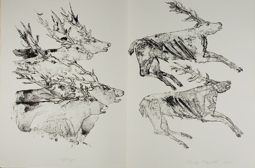 Stags, from Physiologus Theobaldi Episcopi De Naturis Duodecim Animalium