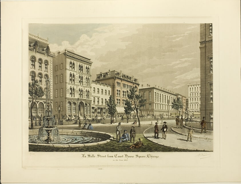 La Salle Street from Court House Square, Chicago, in the Year 1865