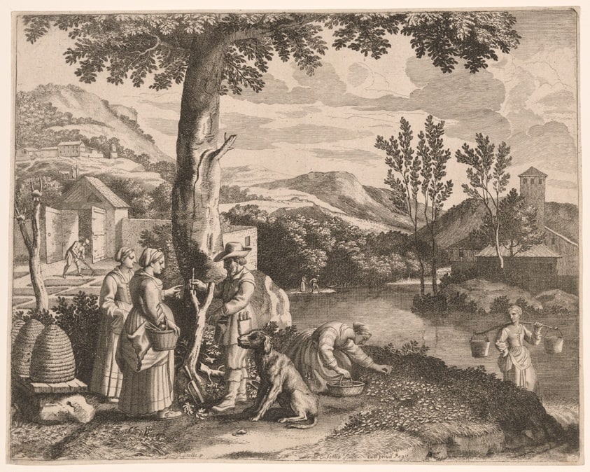 The Apiary, Garden Cultivation and Tree Grafting, Plate 2 from Pastorales
