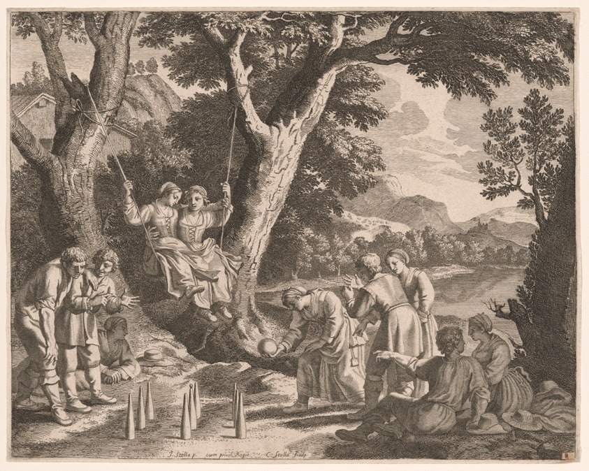 A Game of Boule, Plate 9 from Pastorales