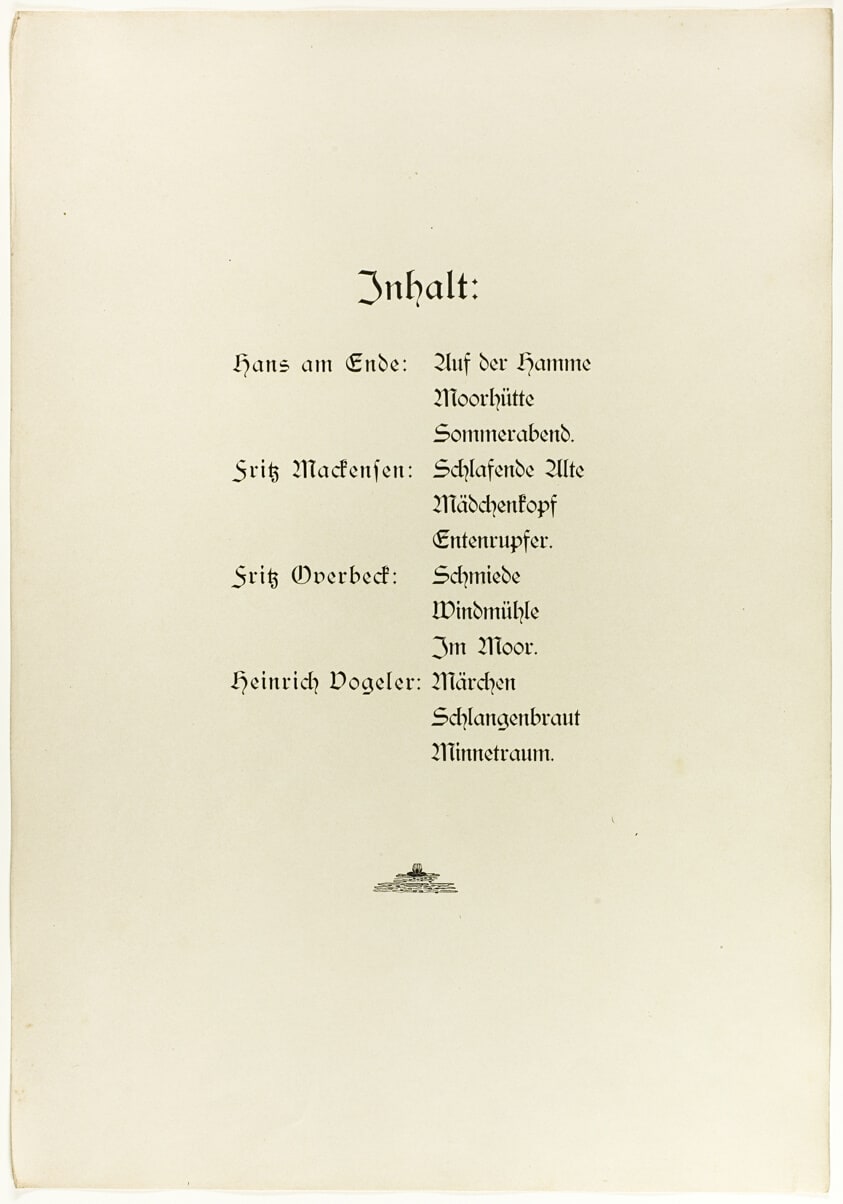 Portfolio, title page and colophon for Vom Weyerberg