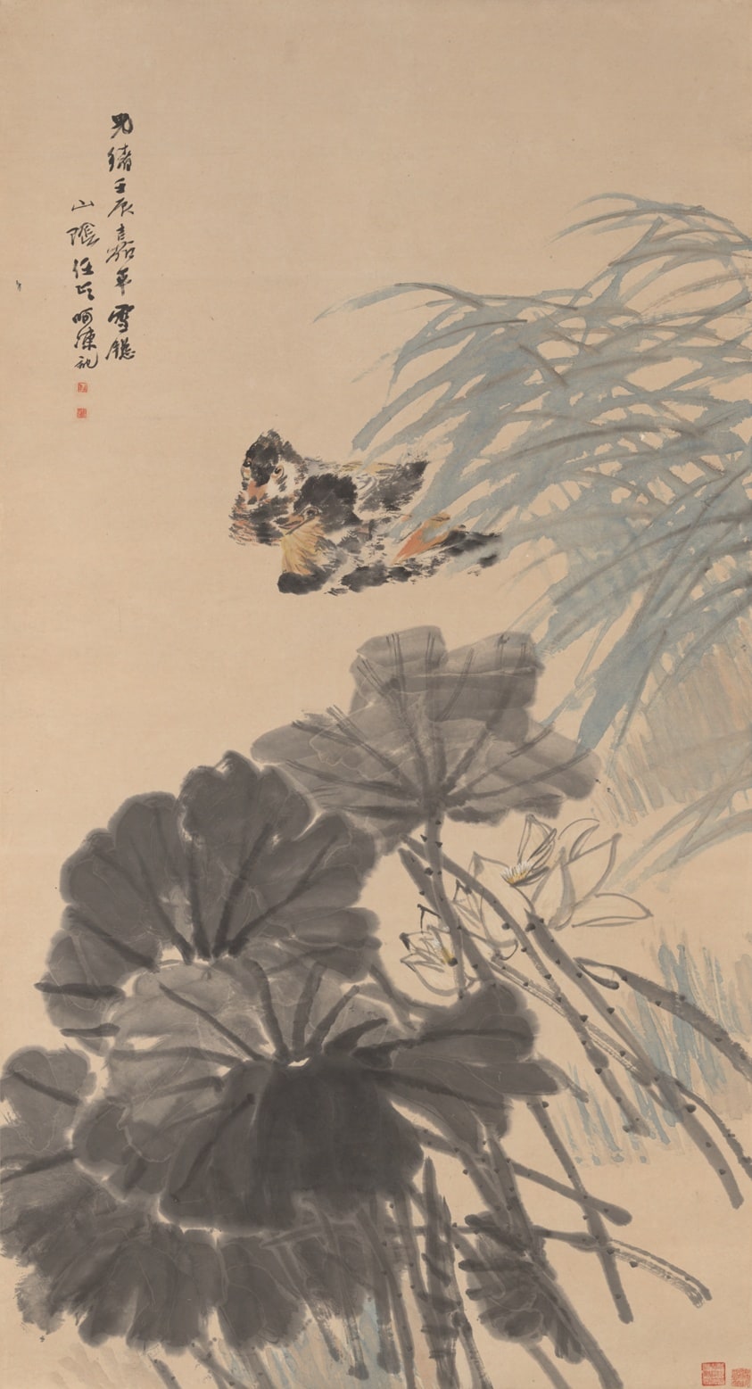 Mandarin Ducks and Lotus