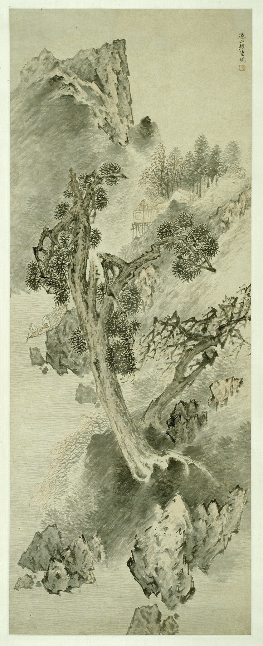 Old Pine Tree in a Ravine 古松山水圖