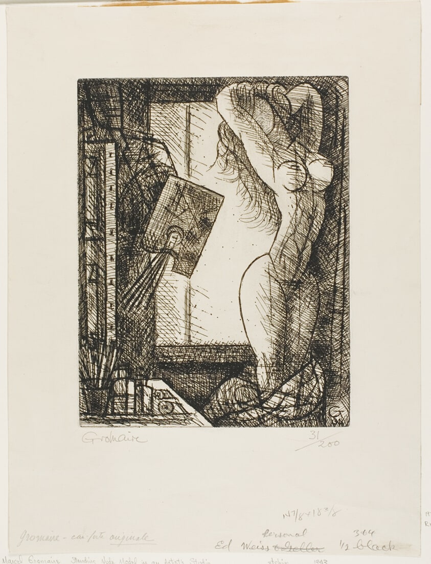 Standing Nude Model in an Artist's Studio