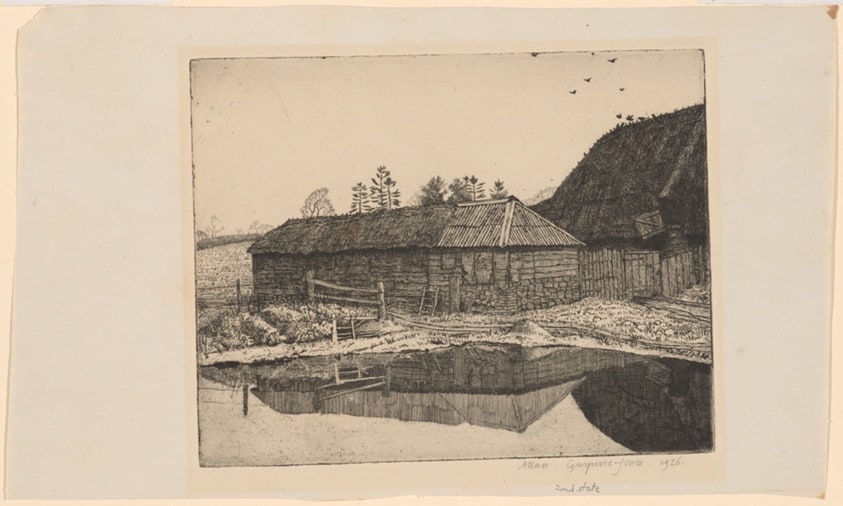 Barn and Pond, Evening, Froxfield