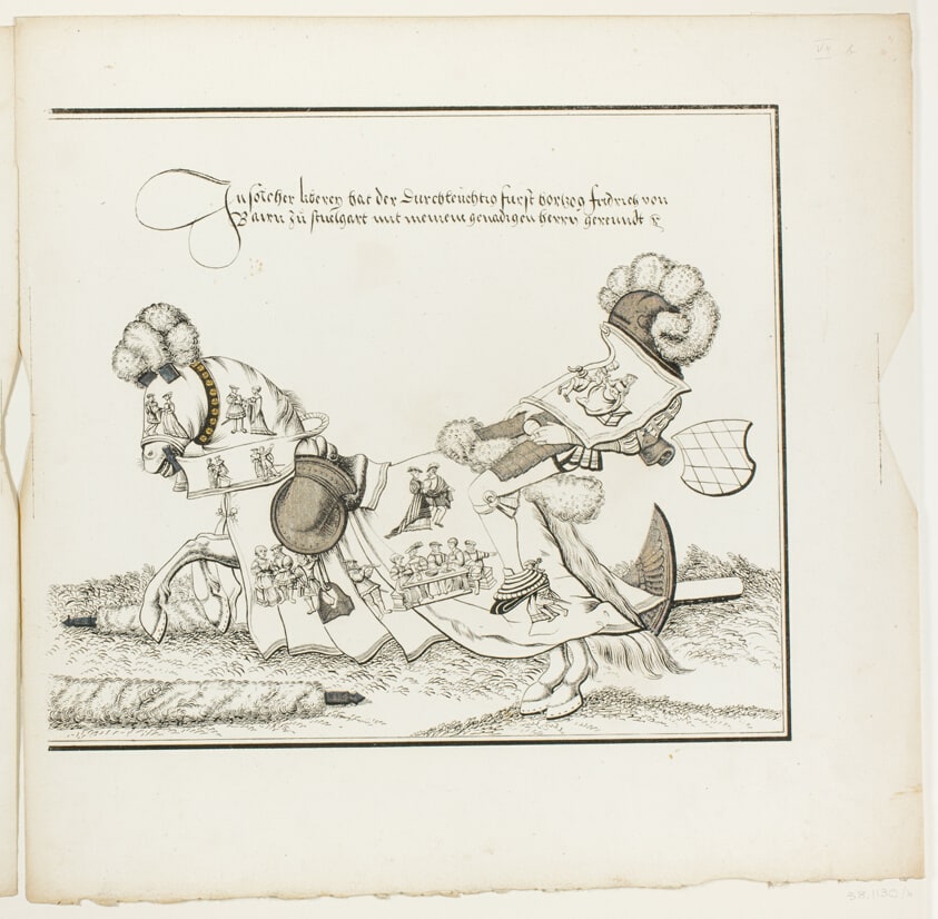 Plate 7b, from Turnier Buch Herzogs Wilhelm des Vierten von Bayern (Tournament Book of Duke Wilhelm IV of Bavaria)