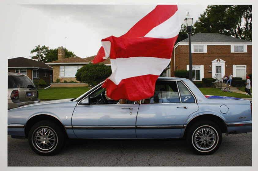 Untitled (Puerto Rican Flag on Car), from the series, "The Week of the Perfect Game"