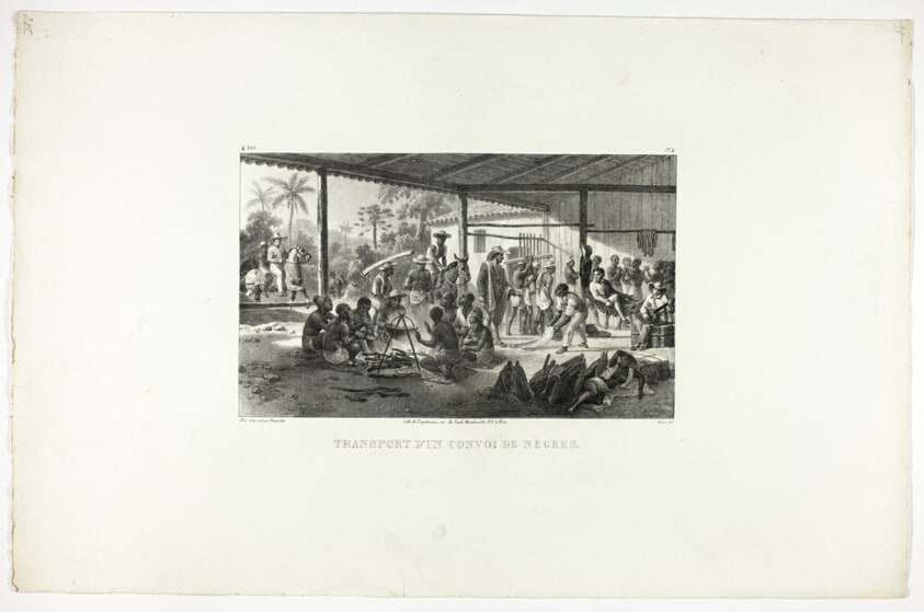 Transport of a Negro Convoy, plate four from Customs and traditions of the Negroes, volume 4 of Voyage pittoresque dans le Brésil