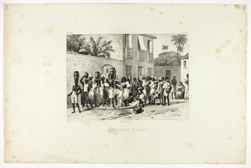 Water Carriers, plate 14 from Customs and traditions of the Negroes, volume 4 of Voyage pittoresque dans le Brésil