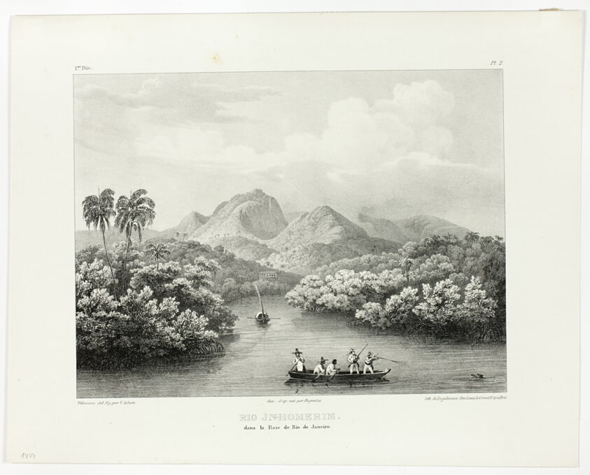 Rio Jnhomerim in the Bay of Rio de Janeiro, plate two from Landscapes, volume 1 of Voyage pittoresque dans le Brésil