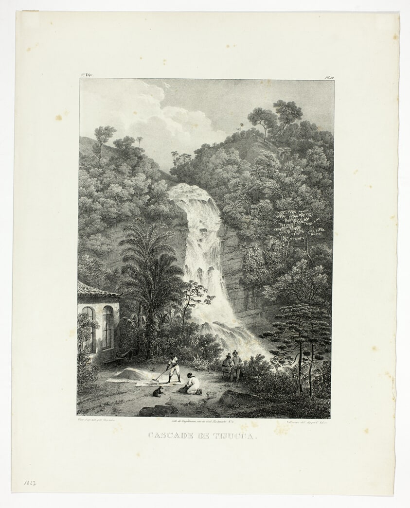 Tijucca Falls, plate 12 from Landscapes, volume 1 of Voyage pittoresque dans le Brésil