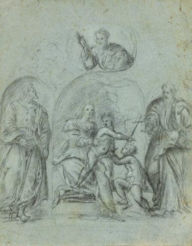 Study for an altarpiece - Madonna And Child Enthroned With Saints