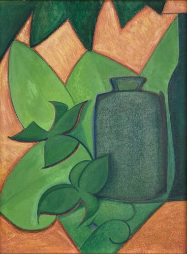 Pot and Green Leaves