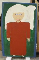 Woman in red dress