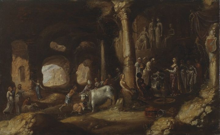 Sacrifice antique dans une grotte