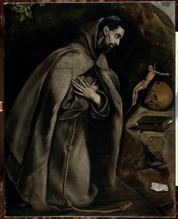 Saint François en prière devant le crucifix, vers 1590