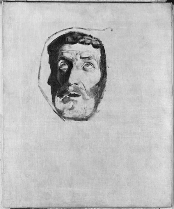 Etude de tête pour "saint François d'Assise" , étant prêt à rendre l'esprit, se fait transporter à Sainte-Marie-de-Portioncule (église Sainte-Elisabeth de Roubaix)