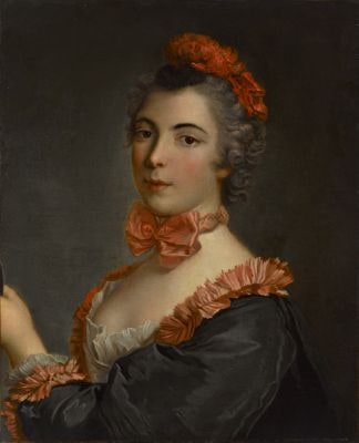 Portrait de femme au ruban rouge