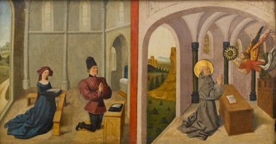 Saint Bernardin de Sienne et deux donateurs