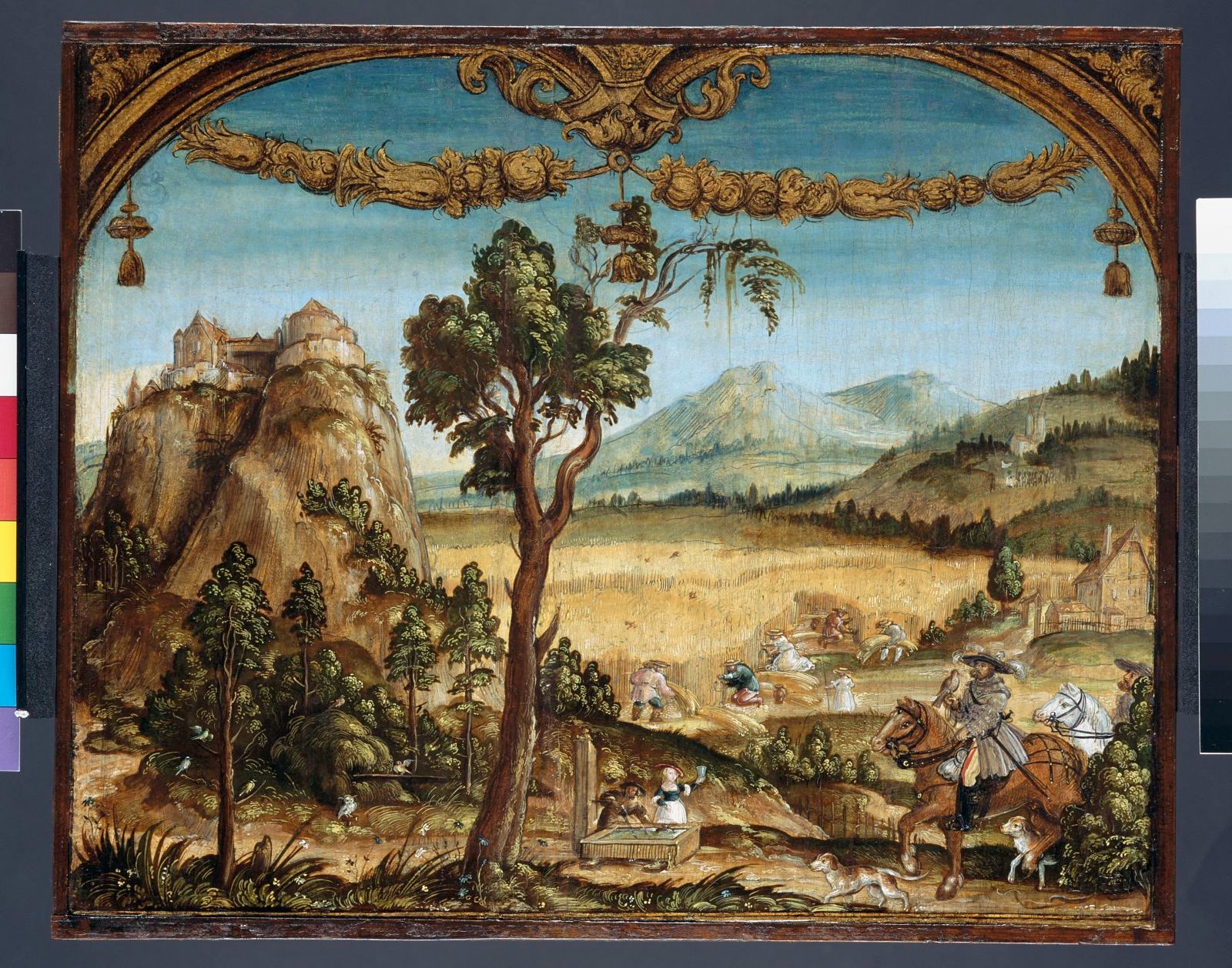 Sieben Tafeln aus einer Folge von Monatsbildern: Der Monat Juli