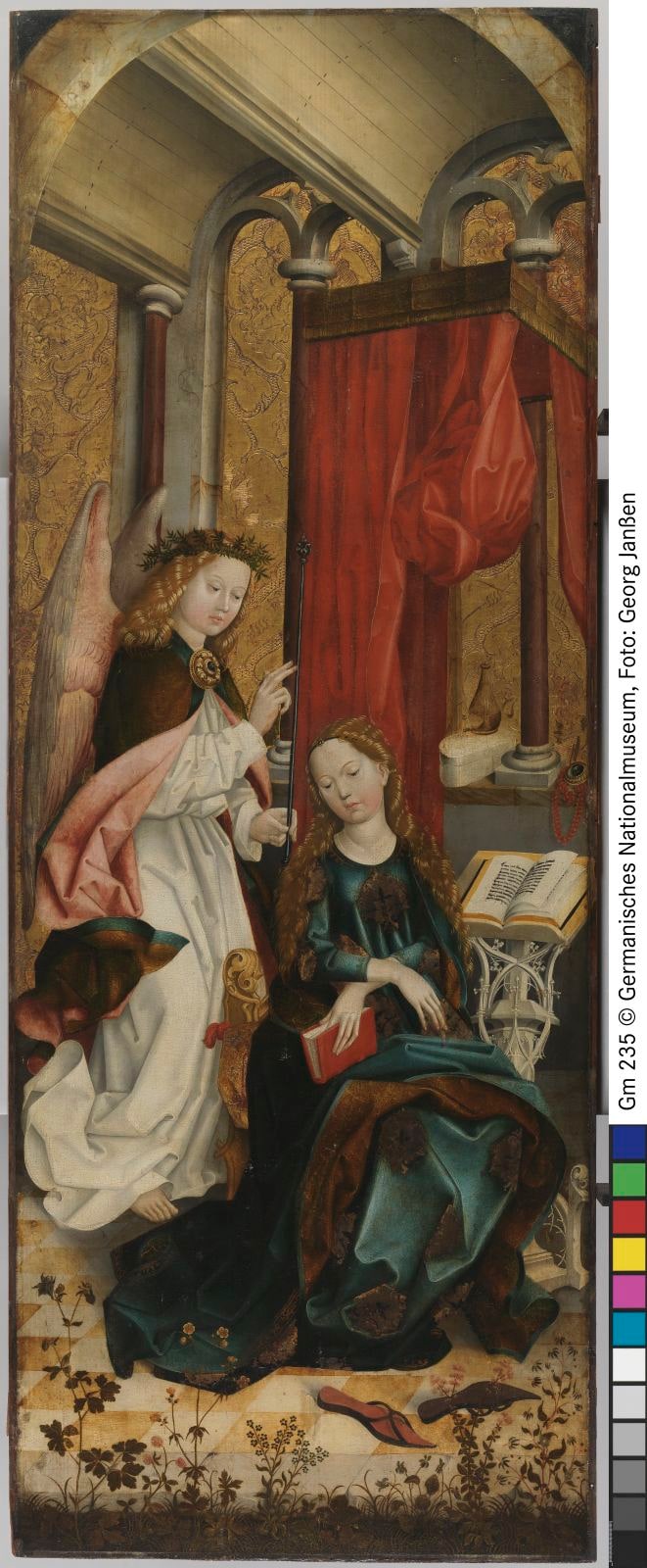 Verkündigung an Maria, Geißelung Christi (Außenseite)