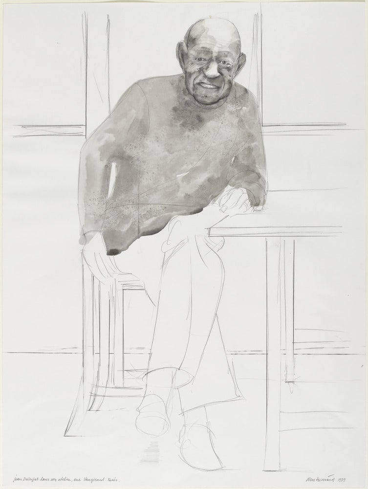 Jean Dubuffet dans son atelier rue Vaugirard, Paris