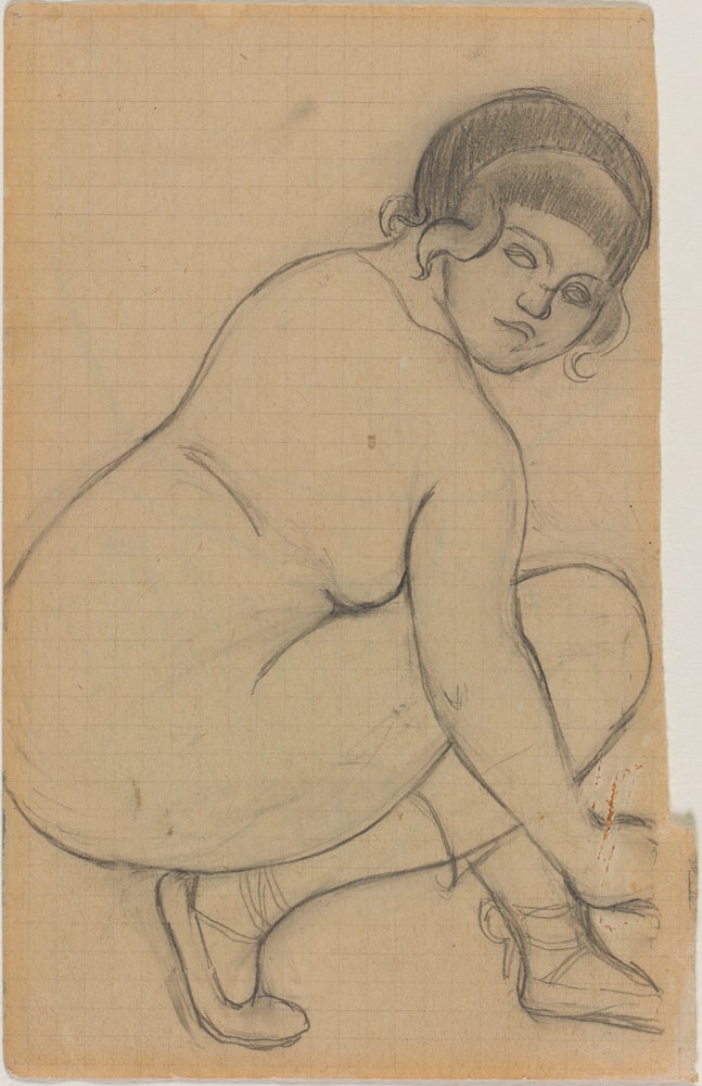 Femme accroupie