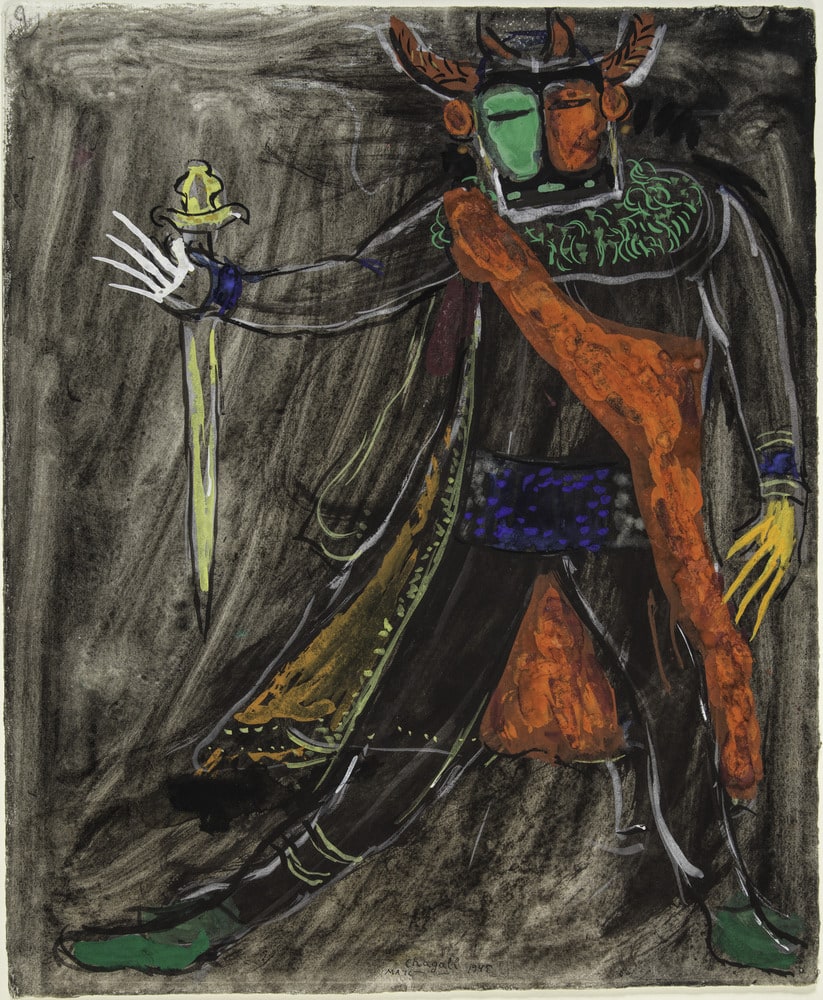 Maquette de costume pour "L'Oiseau de feu" de Stravinsky : monstre Katchaï