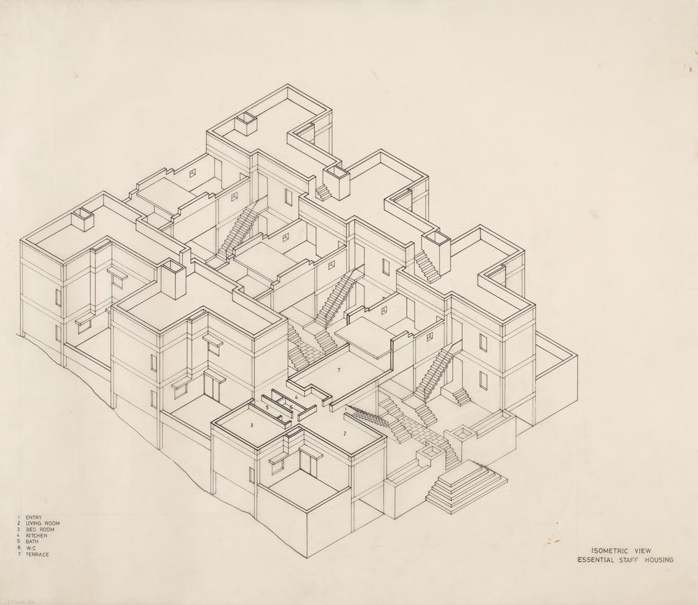 "Essential staff housing", isométrie