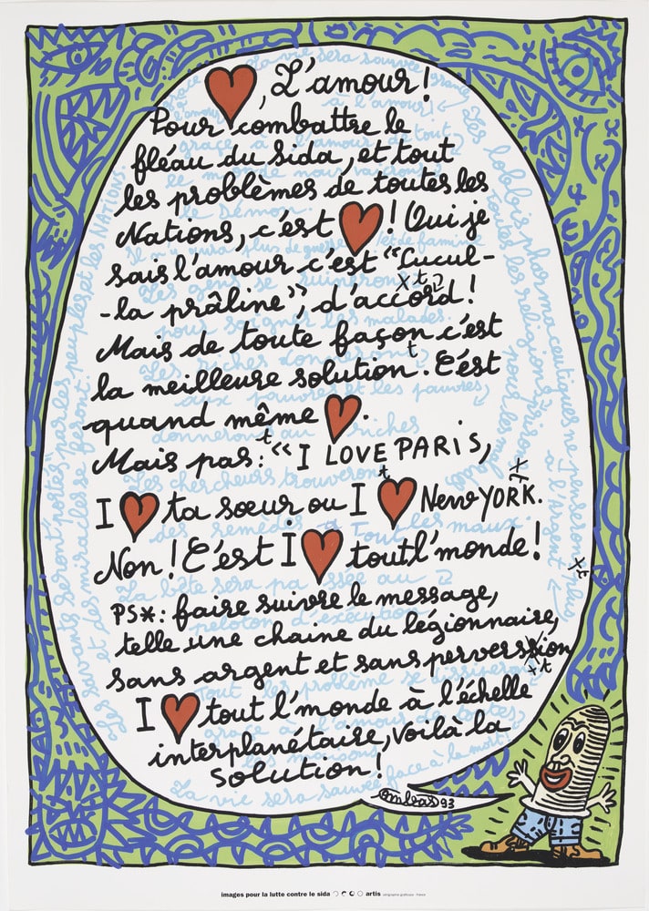 Affiche L'amour pour combattre le fléau du SIDA