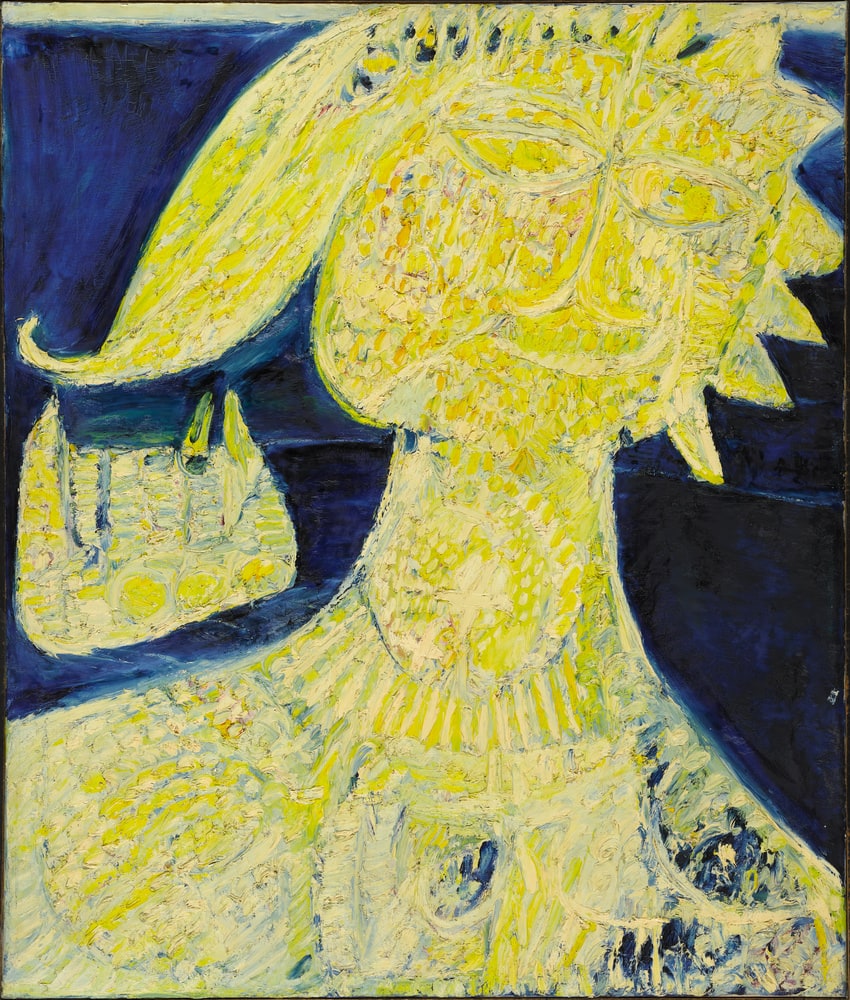 Gul kvinde ved havet
(Femme jaune au bord de la mer)