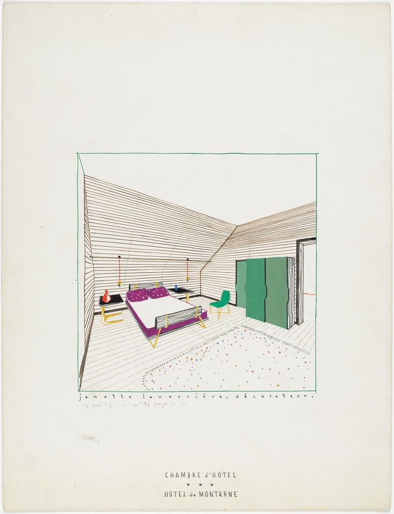 Projet de chambre d'un hôtel de montagne