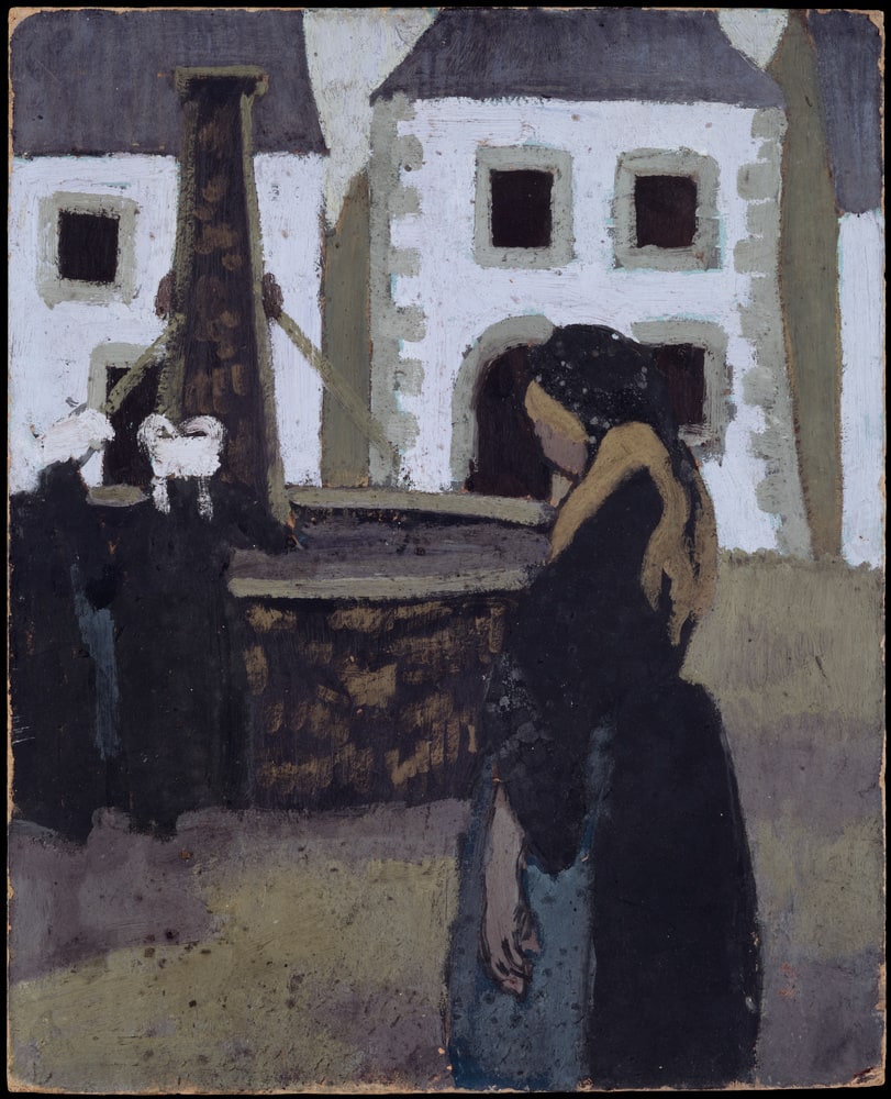 Femmes près d'une fontaine