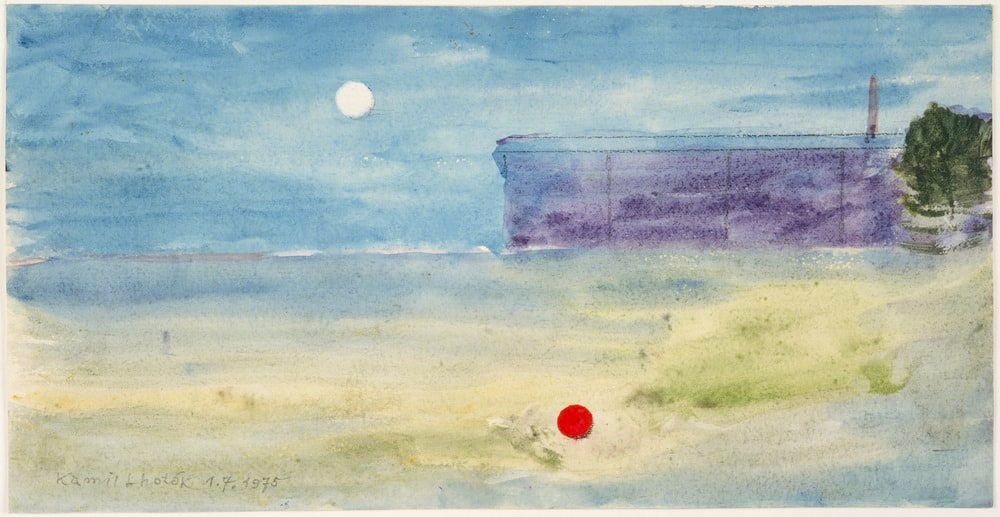 Paysage avec la lune