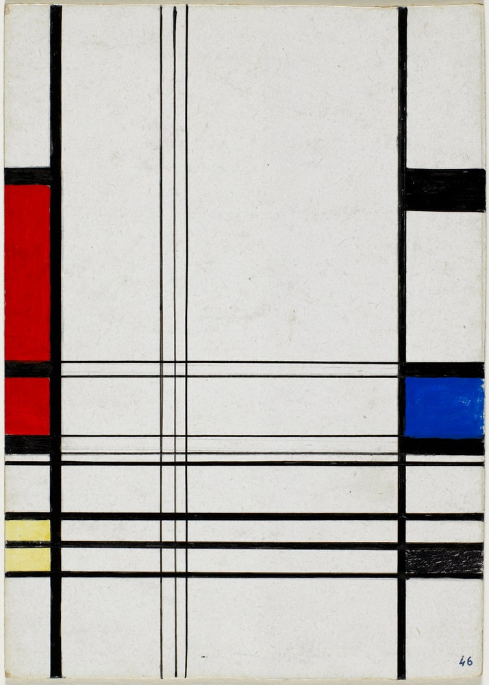 Etude pour un tableau en hommage à Mondrian