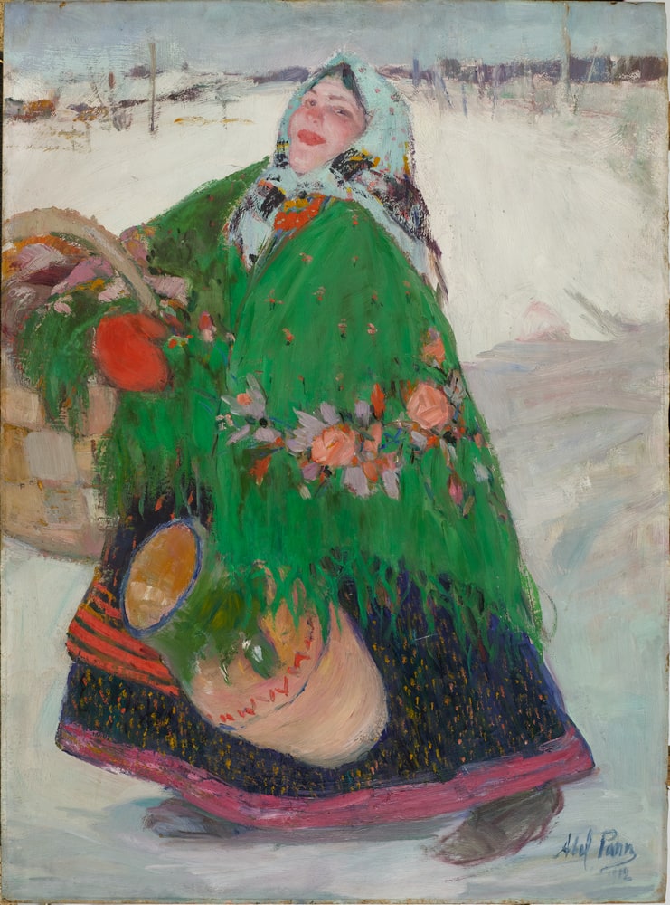 Femme au châle vert