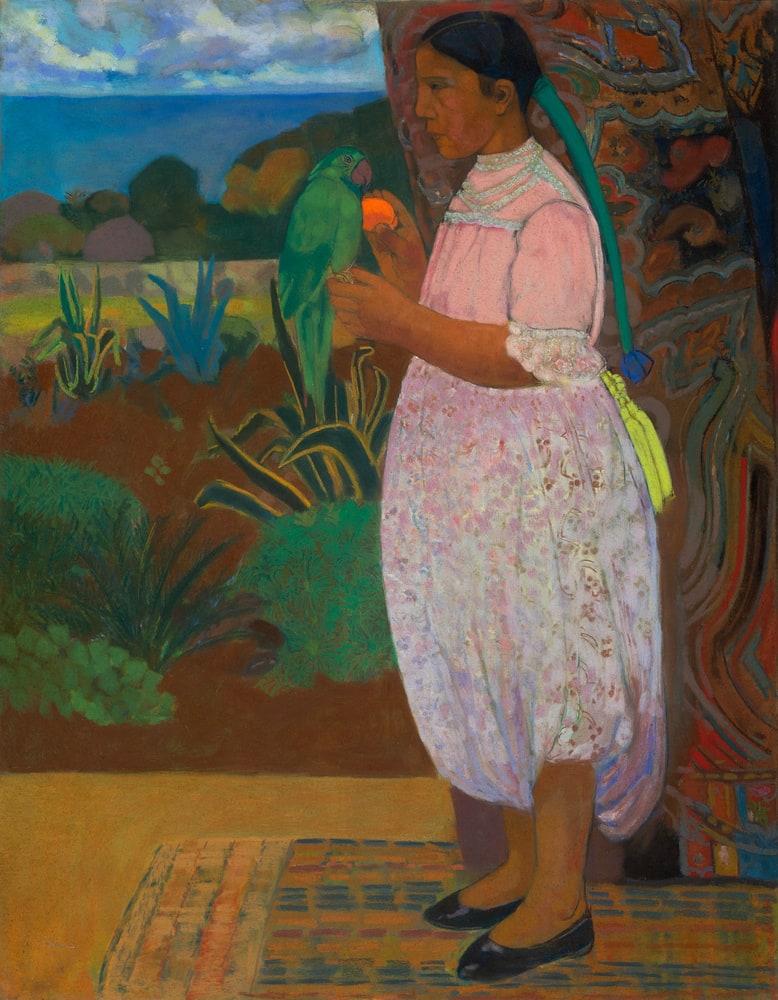Femme arabe au perroquet
