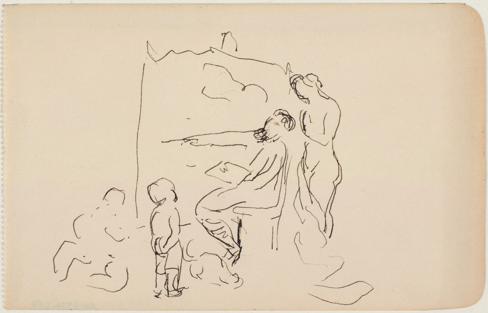 Etude d'après L'Atelier, de Gustave Courbet