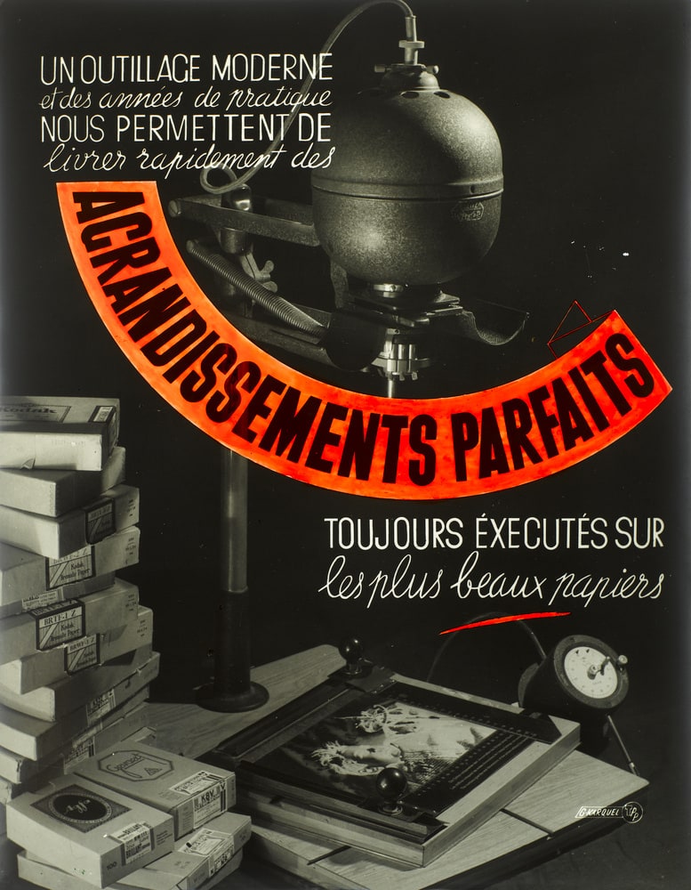 "Agrandissements parfaits". Etude publicitaire