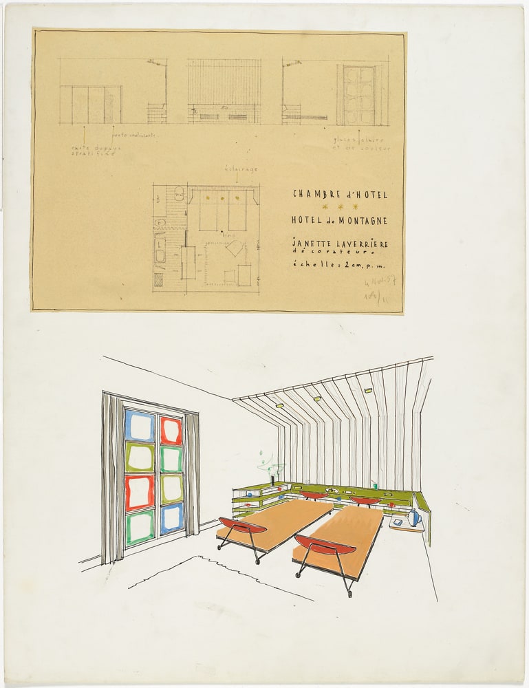 Projet de chambre d'un hôtel de montagne
