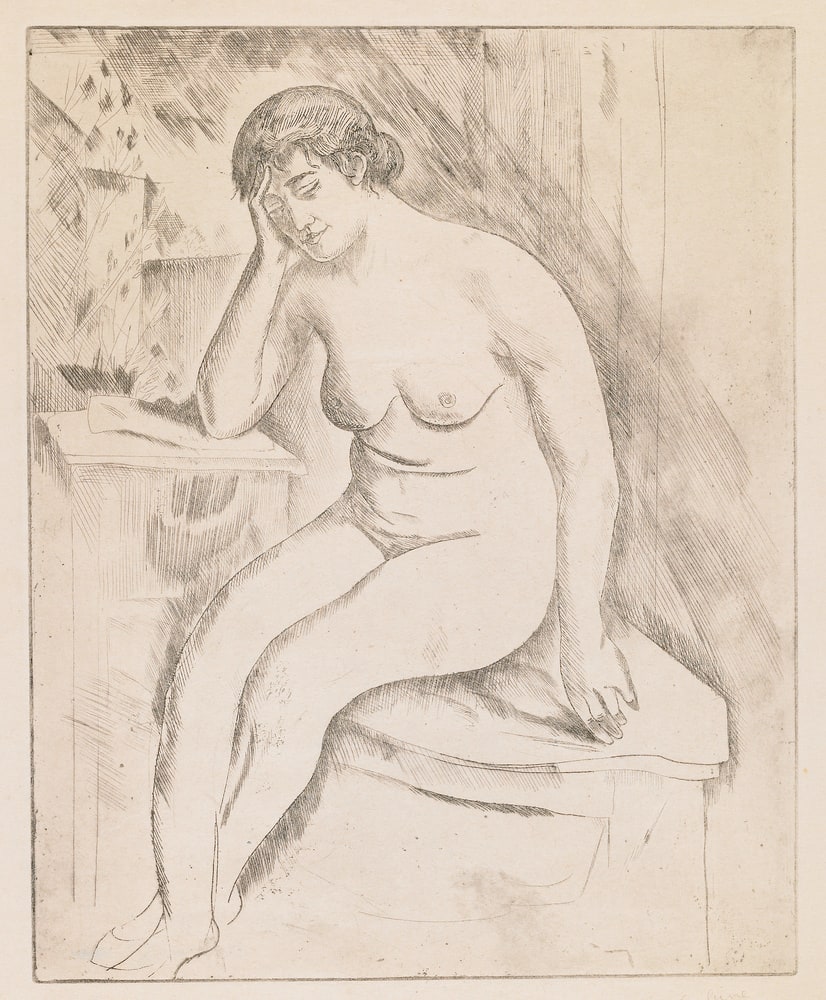 Femme nue assise