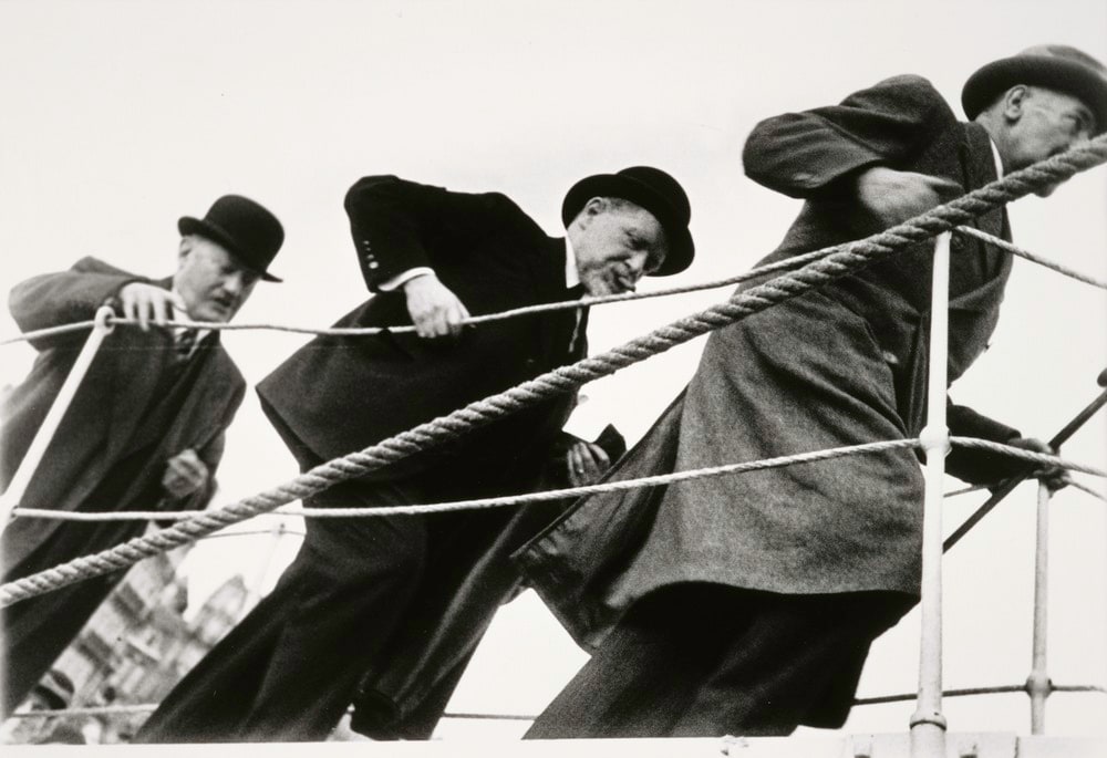 Mouting the gang plank