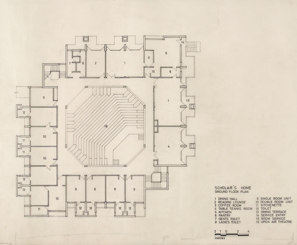 "Scholar's home", plan du rez-de-chaussée
