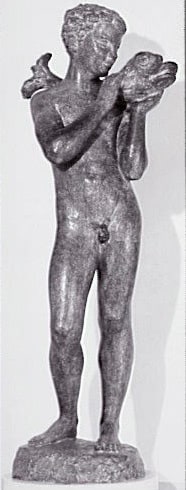 Jeune garçon, figure pour une fontaine "L'enfant au poisson"