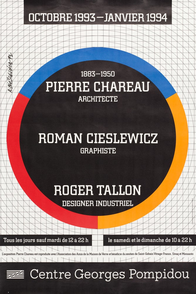 Affiche Pierre Chareau Roman Cieslewicz Roger Tallon