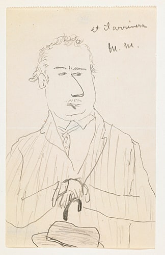 Homme à la canne et chapeau mou