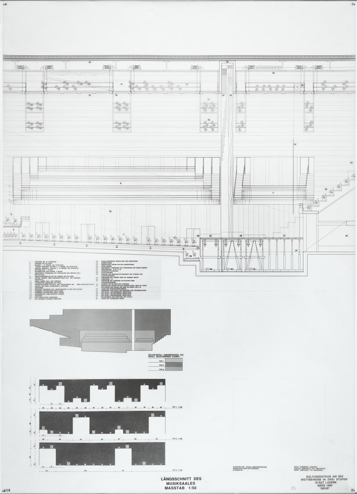 "Opus", coupe longitudinale de l'auditorium